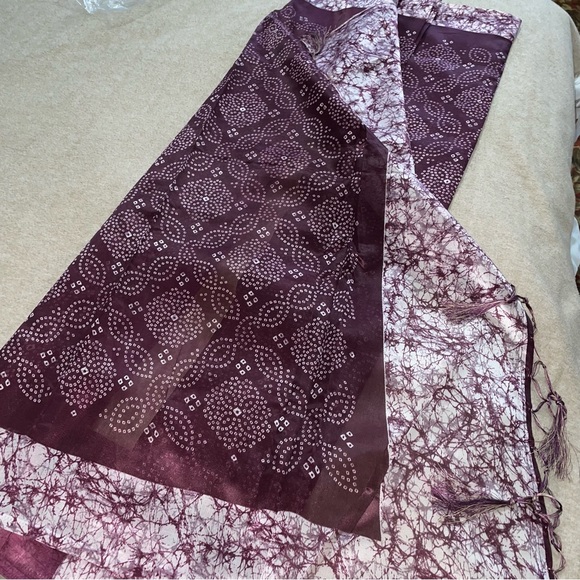 Plum purple bondhoni print cotton saree 🥻 - Picture 2 of 2